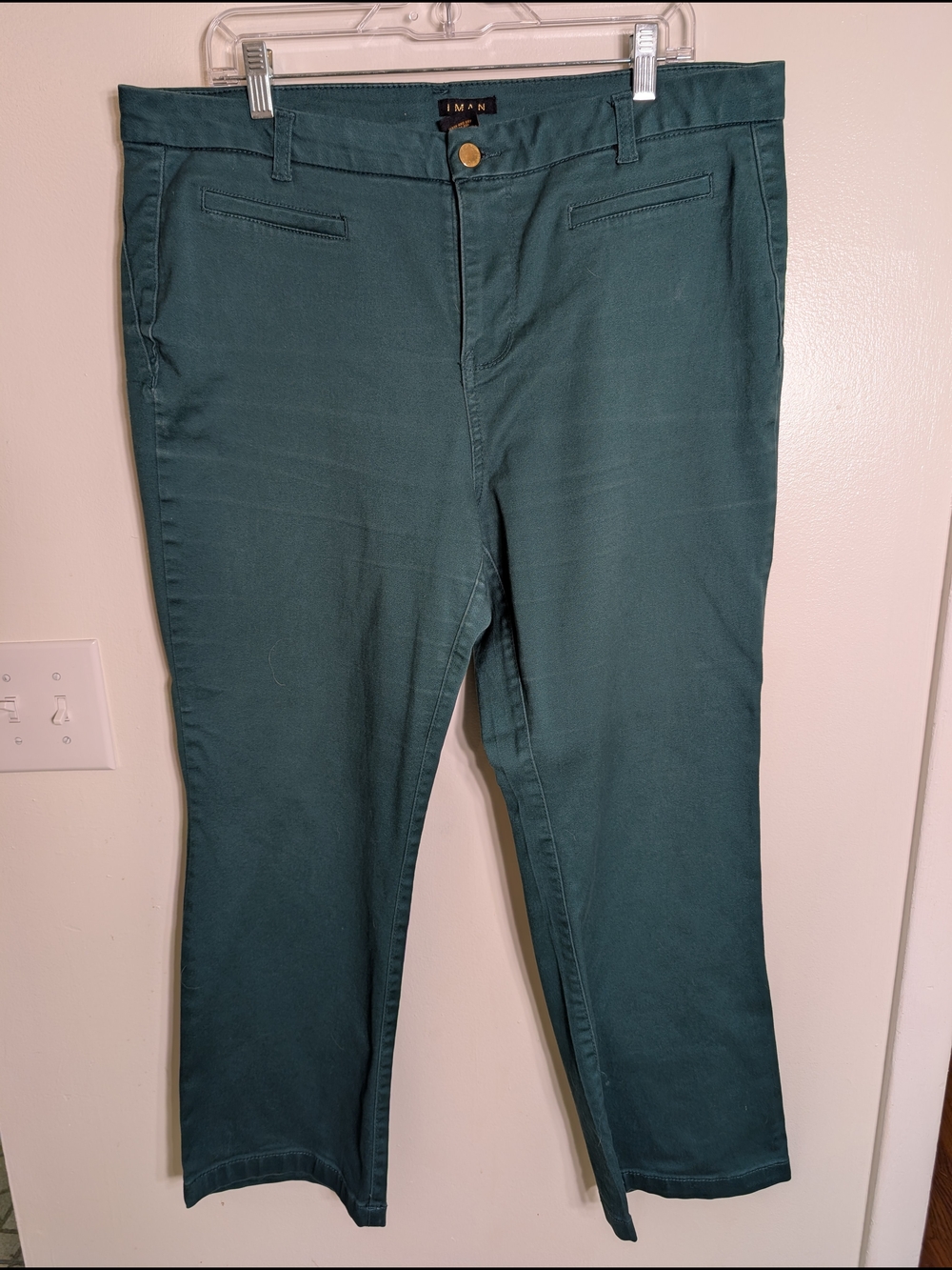 IMAN Women's Teal Straight-Leg Jeans